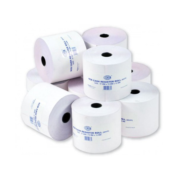 FIS Cash Roll 70 x 70mm FSCS70X70NE - White (box/100rolls)